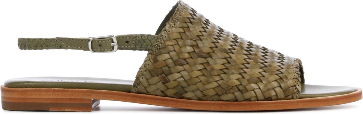 Allan K Vrouwen Leren  Sandalen / Damesschoenen Hope double jump - Groen - Maat 37