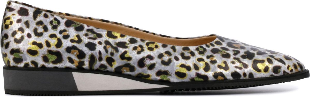 Brunate Vrouwen Leren Instapschoenen / Damesschoenen / Instapper 11568 - Zilver - Maat  37.5