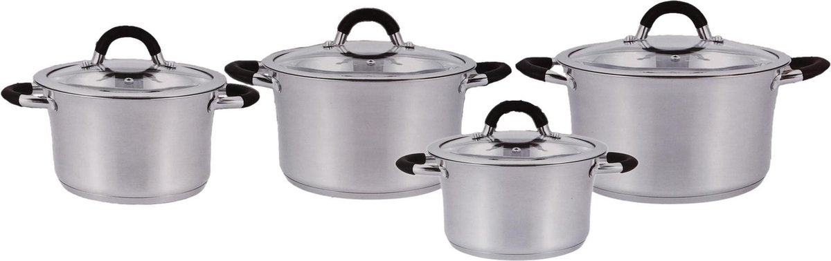 Edënbërg Classic Line - Luxe Pannenset - RVS - 8 delig - Sandwichbodem