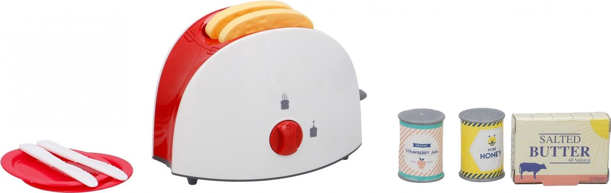 Eddy Toys Ontbijt Speelset Rood/wit 10-delig