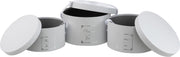 J-Line Set Van 3 Dozen Rond Maison Papier Wit/Zilver