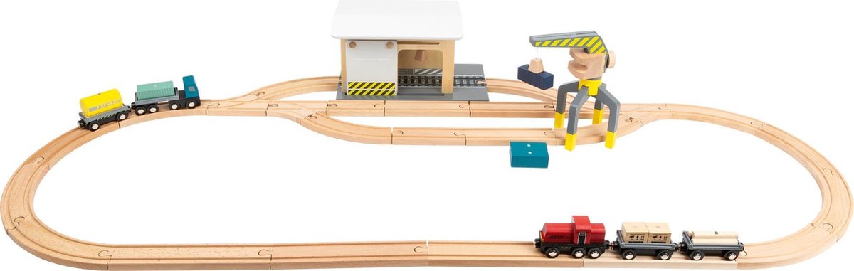 Small Foot Goederentrein Met Depot Hout Junior 45-delig