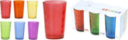 Glazen set gekleurd rond 18x stuks - drinkglazen - waterglazen - frisdrank glazen