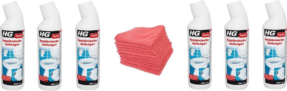 HG hygiënische toiletgel Doos 6 Stuks + 10 Microvezeldoeken