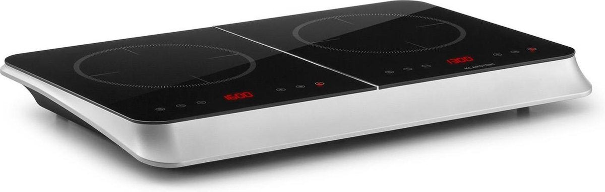 InnoChef inductiekookplaat 3400W Touch Control glaskeramiek zilver