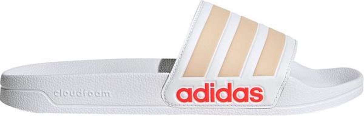 adidas adilette Slipper - wit/bruin - maat 37
