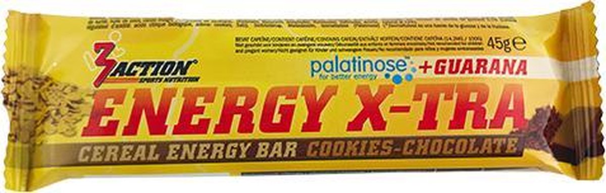 3Action Energy X-tra Cereal Energy Bar Cookies-Chocolate 45g Doos 20 stuks