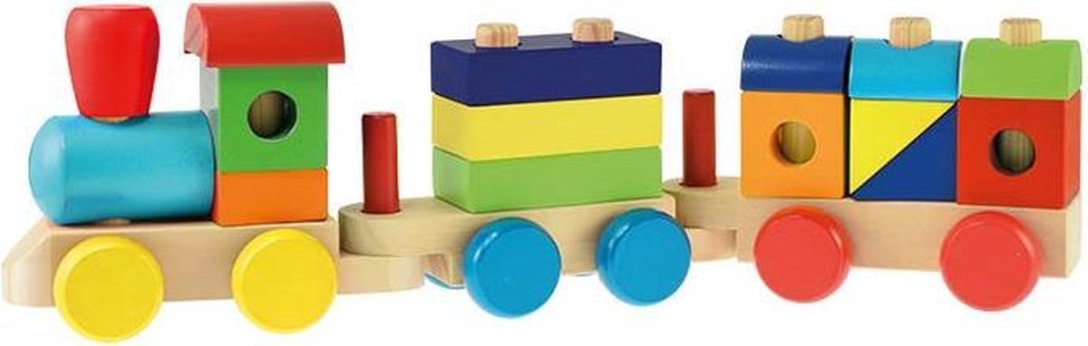 Houten blokken trein