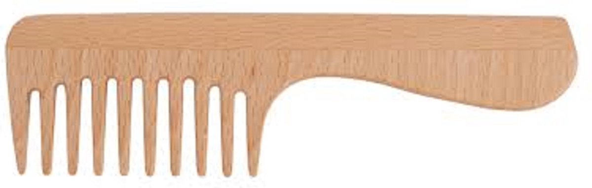 Afrokam brede tand met handgreep 18 cm