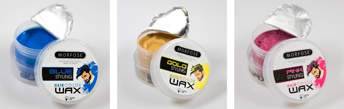 Combo_ 3 Morfose Haircolorwax - Blue. Gold & Pink