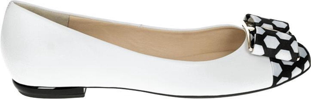 Hogl 101020 - Volwassenen Ballerinaschoenen - Kleur: Wit/beige - Maat: 40.5
