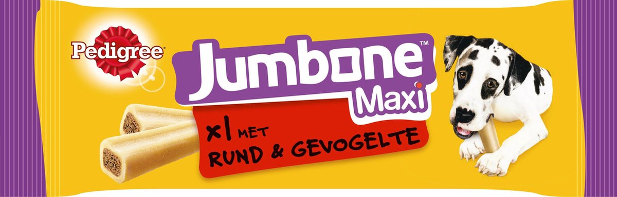 Pedigree Jumbone Maxi - Rund & Gevogelte - Hondensnacks - 12 stuks
