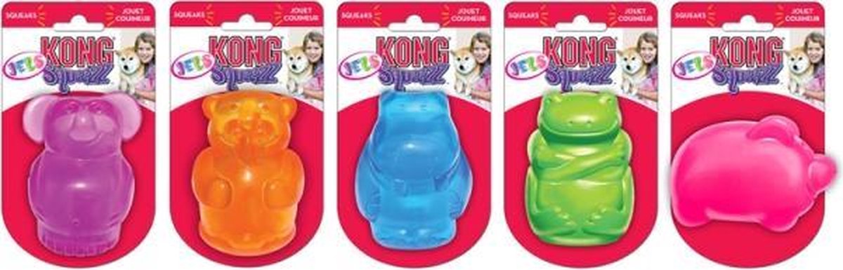 Kong Squeezz Jels - Piepend Speelgoed - Multi