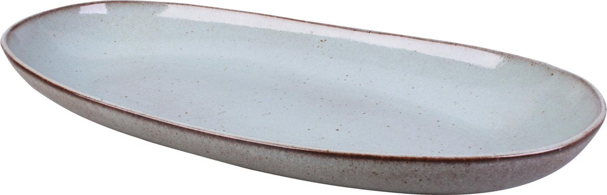 Supervintage Kitchen Trend Stoneware servies | Schaal Groot Ovaal | Zeegroen |  21.5 x 42 cm | Aardewerk