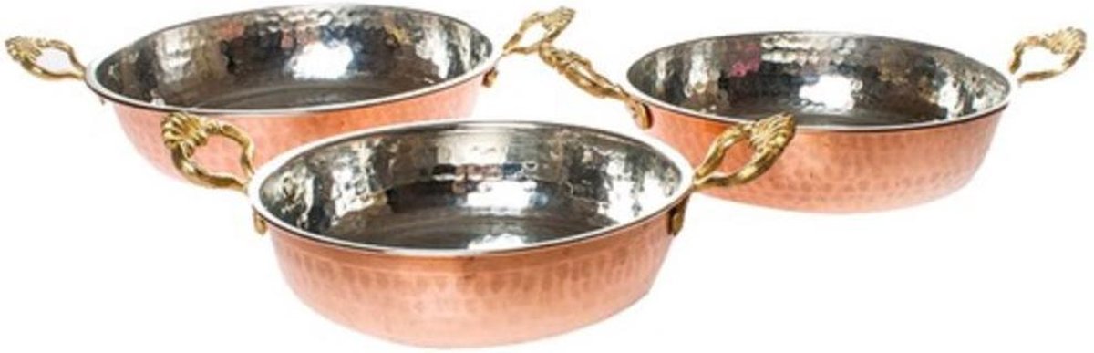 Turkse koperen 3-delig pannenset (Ø 14-16-18 cm)