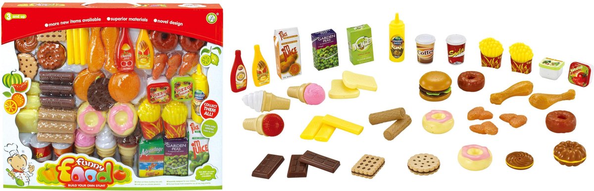 Fastfood Set - Speelgoedeten - 40x36 cm