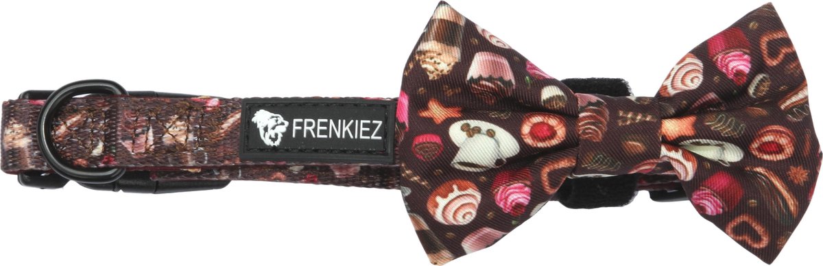 Frenkiez Halsband met Strik Coffee Sprinkles Large