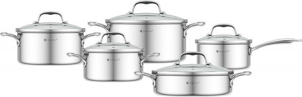 Kassel Top Chef 93038 - 10 delige pannenset - RVS