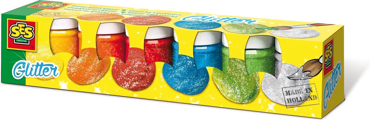 Plakkaatverf Glitter 6x50ml