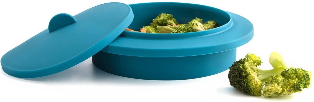 Doodadeals® | Siliconen Stoom Pan | Siliconen Stoommandje | Steamer |Blauw