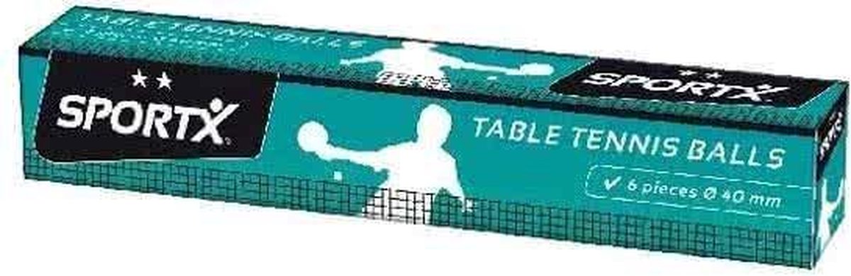 SportX 6 Tafeltennisballen Ds.