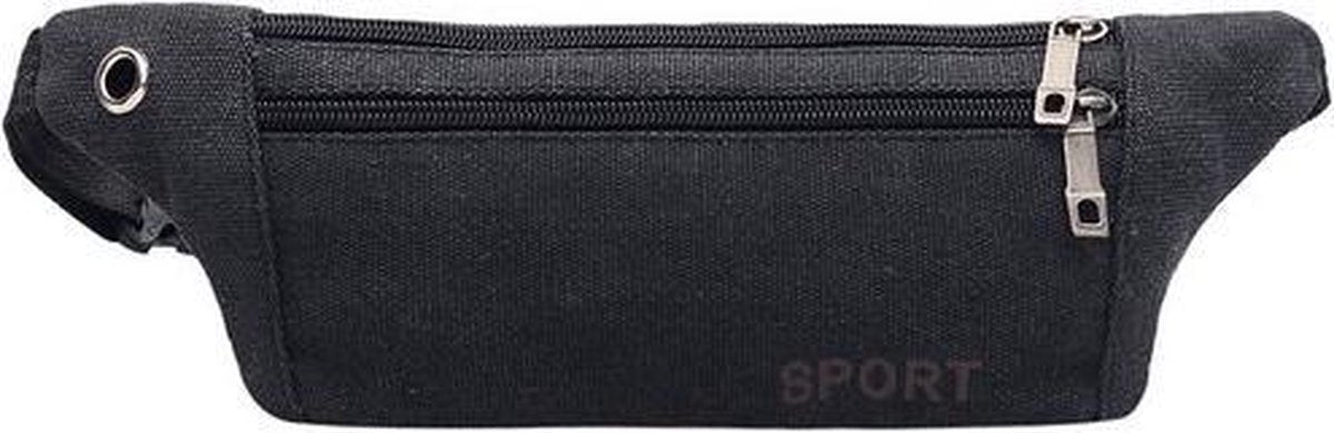 GadgetBay Casual Canvas Fanny Pack Outdoor Reizen Heuptas Crossbodytas - Zwart