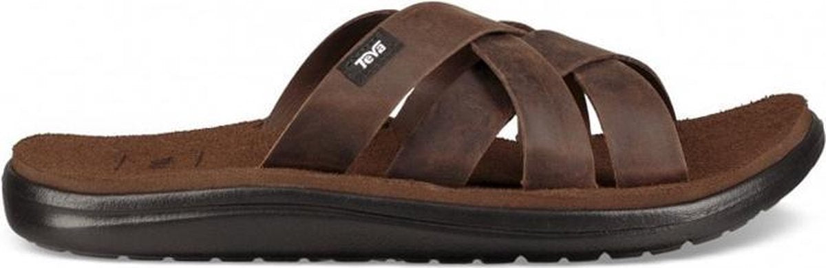 Teva Voya Slide Leather slippers heren donker bruin