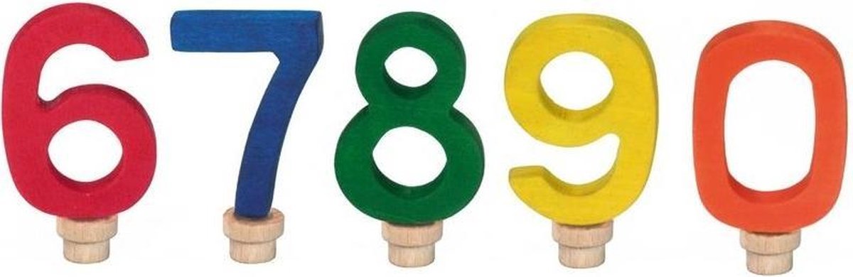 Glückskäfer Verjaardagscijfers 6-7-8-9-0 Ringplug 7 Cm Multicolor