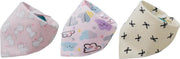 Set 3 stuks | 3 pack bandana slabbetjes baby en peuter slab meisjes - kwijl slab - baby slabber puntsjaaltjes - tweelaags katoen slabbetje - baby slab