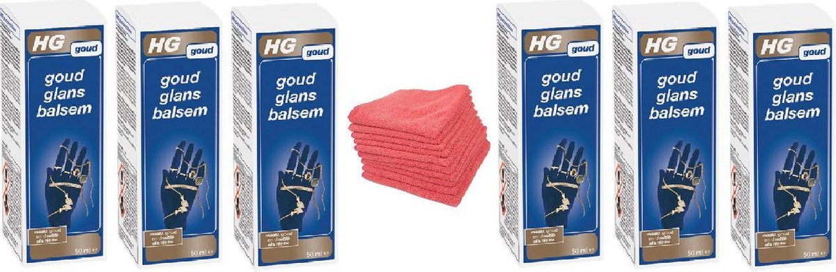 HG goud glans balsem Doos 6 Stuks + 10 Microvezeldoeken