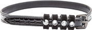 RelaxPets - Imperial Riding - Sporenriempjes - Kwaliteitsleer - Lakleer - Strass Steentjes - Black Croco - 52 cm