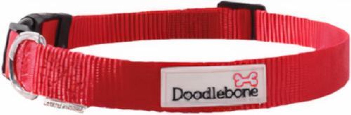 Doodlebone Hondenhalsband Bold 20 - 30 Cm Nylon Rood