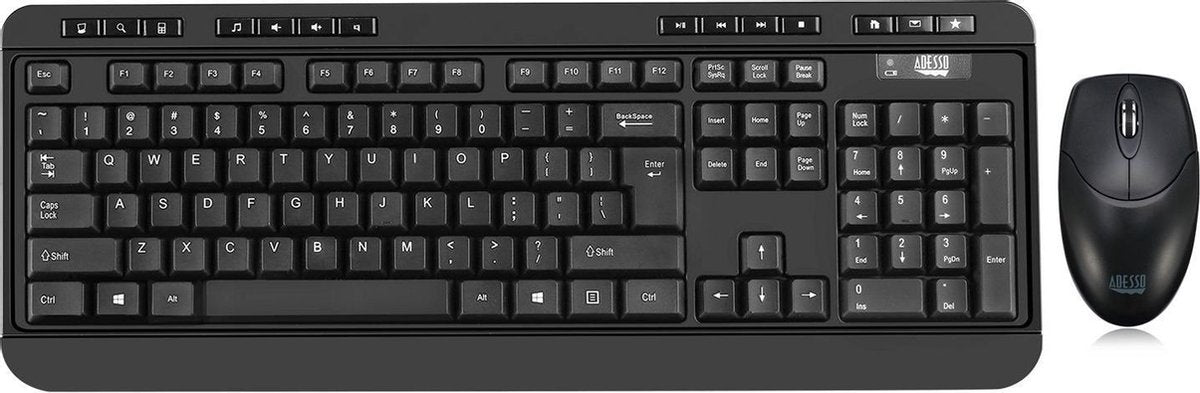 Adesso WKB-1320CB toetsenbord RF Draadloos QWERTY Zwart