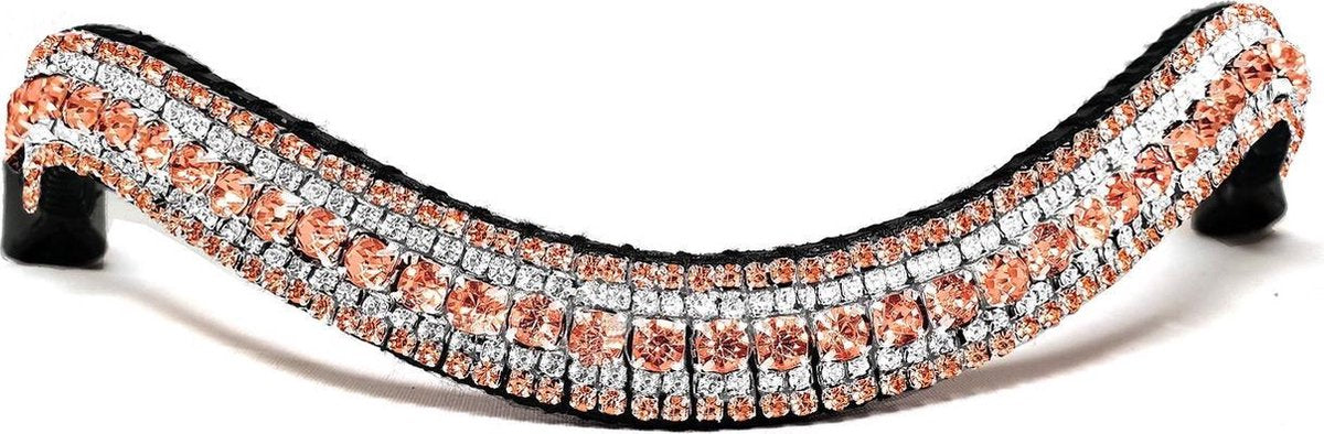 Frontriem Rose Gold & Crystal/Shet