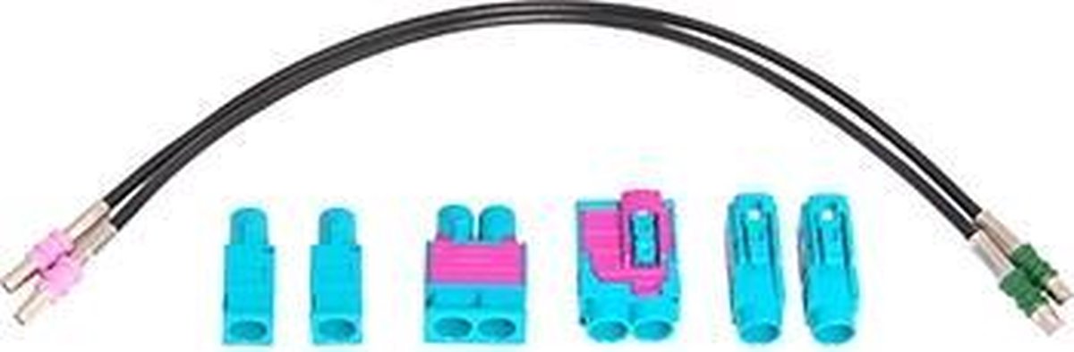 adapterkabel 20 cm Fakra M Z code  - Fakra F Z enkel/dubbel