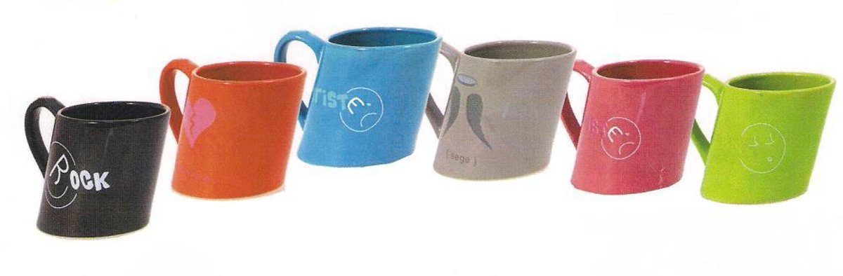 6 mokken - tasses -  Ludik - textes français