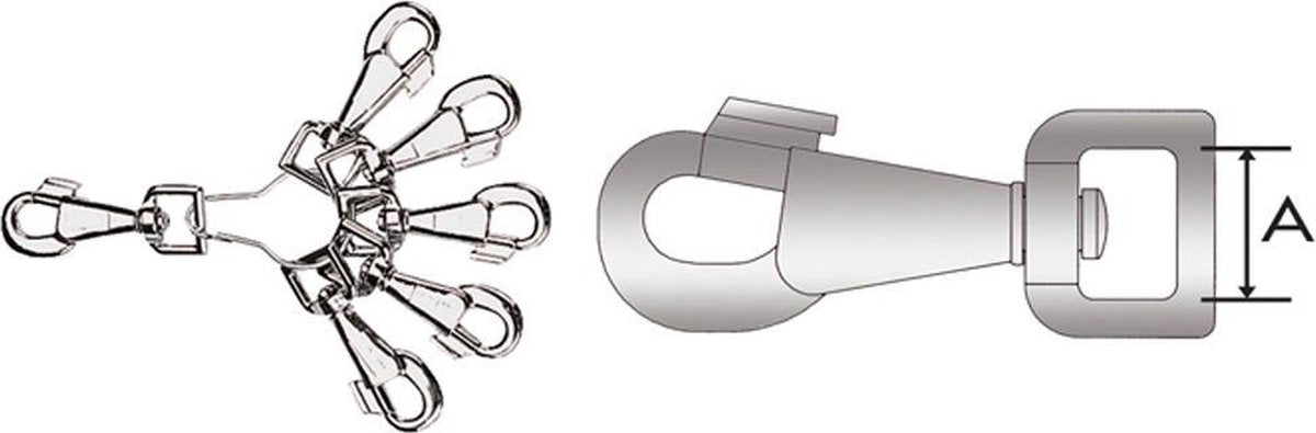 Set mousquettons 3 chrome