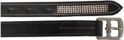 Horka beugelriem met diamantjes - zwart - leer - 155cm