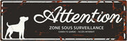 D&D Waakbord / Warning sign jack russel f Zwart 40x14cm