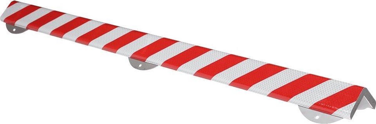 Stootrand hoekbeschermingprofiel met RVS-onderkant type H+ lengte 1 m Reflecterend rood