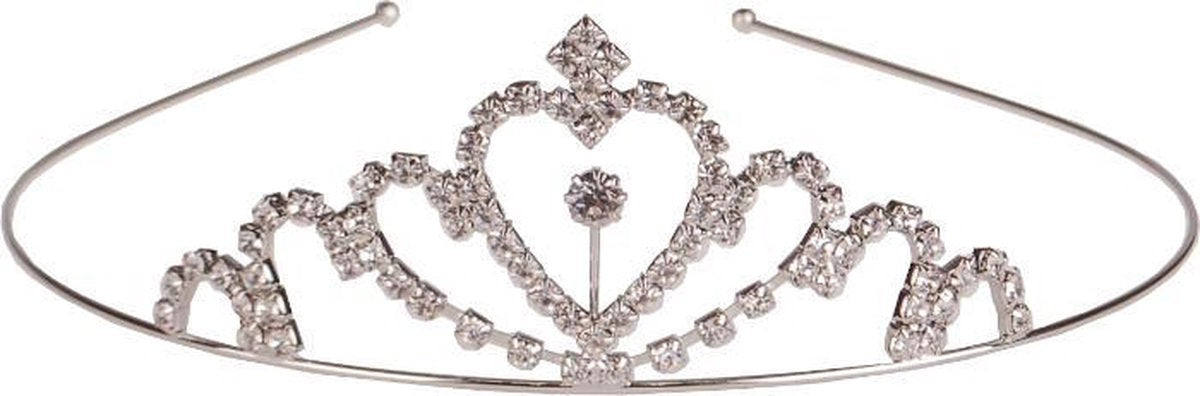 Tiara zilverkleurig met strass