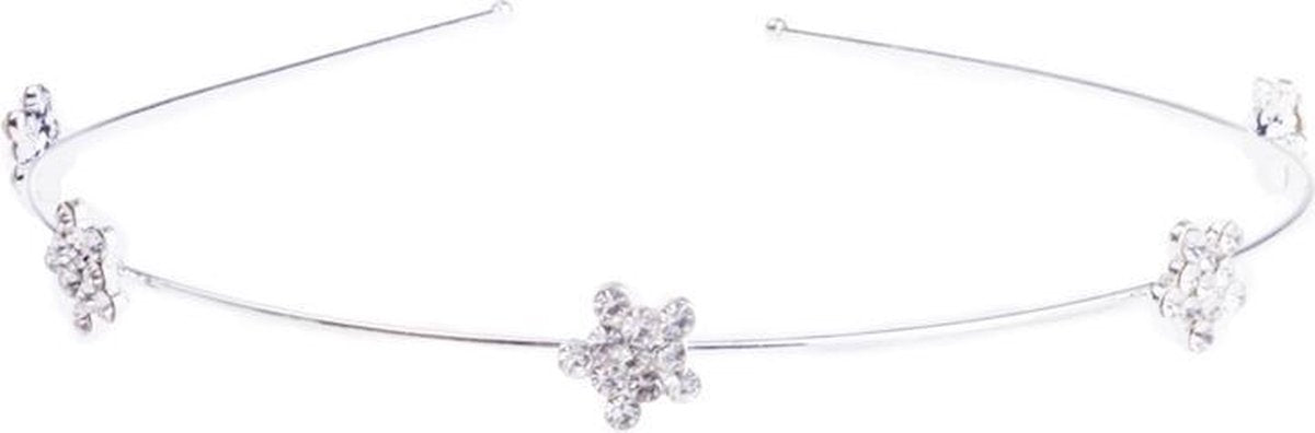 Diadeem zilverkleurig met strass sterretjes