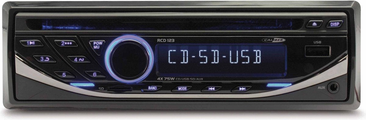 Caliber RCD123 -  Autoradio - FM radio  - 1 Din - Zwart
