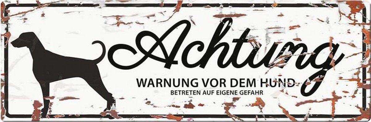 D&D Waakbord / Warning sign dalmatian de Wit 40x14cm