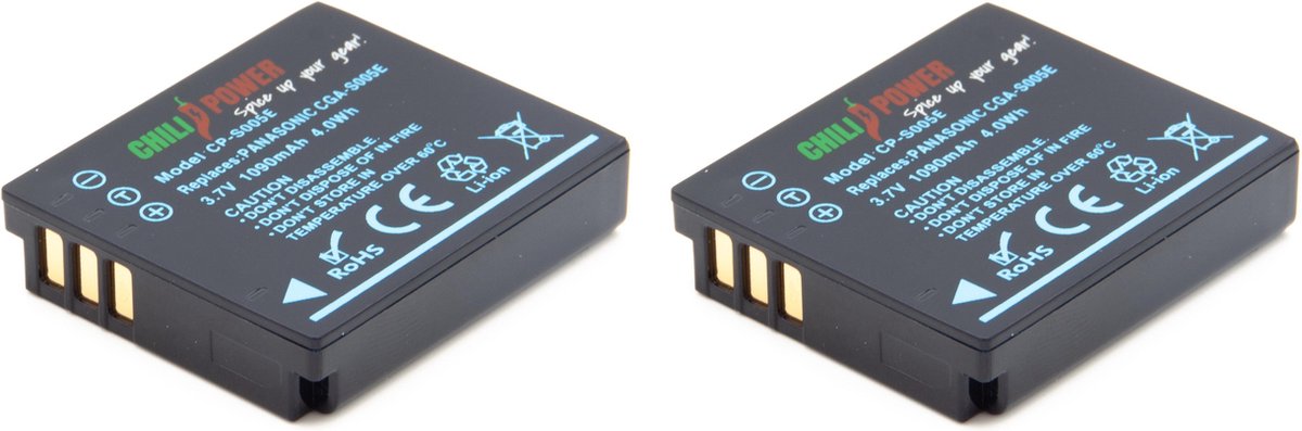 ChiliPower Panasonic CGA-S005 accu - 1090mAh - 2-Pack