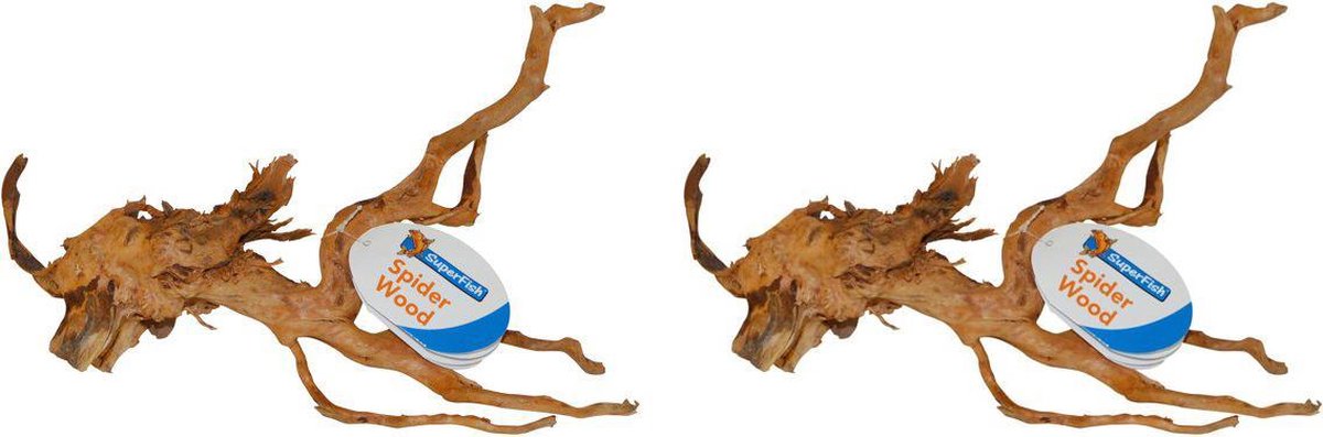Twee takken Spiderwood Bruin Small 20-30 cm - mix