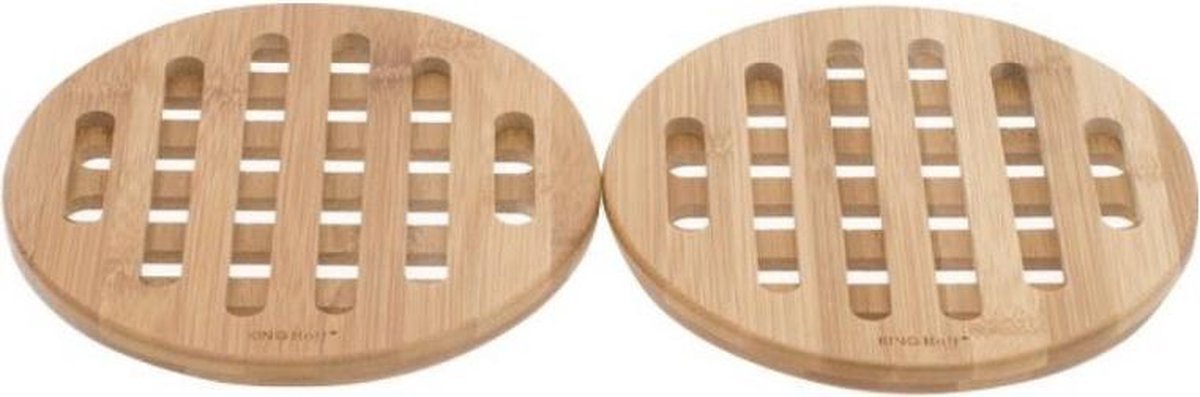 Onderzetters pannen - 2 stuks - Bamboe - 17.5 cm