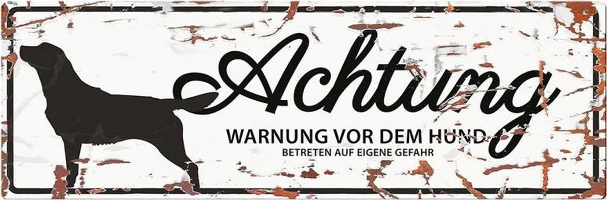 D&D Waakbord / Warning sign retriever de Wit 40x14cm