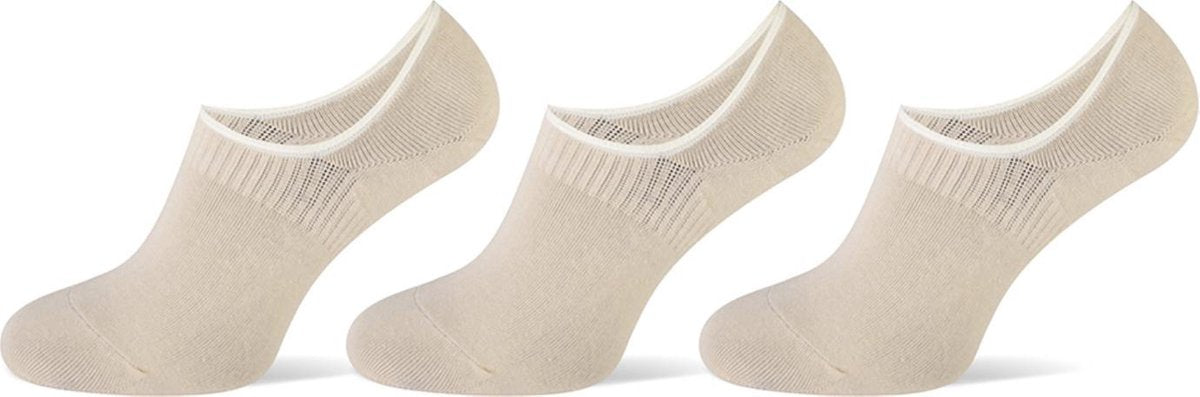 Teckel Invisible sneakersokken 3 paar - beige - Maat 36/40