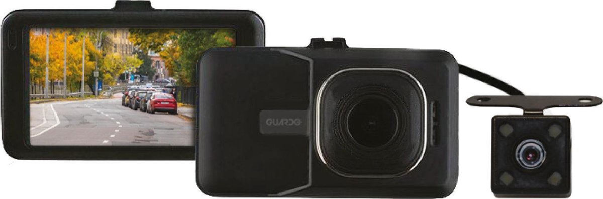 Guardo Full HD Dashcam - Voor-en achtercamera - 1080P - Zwart